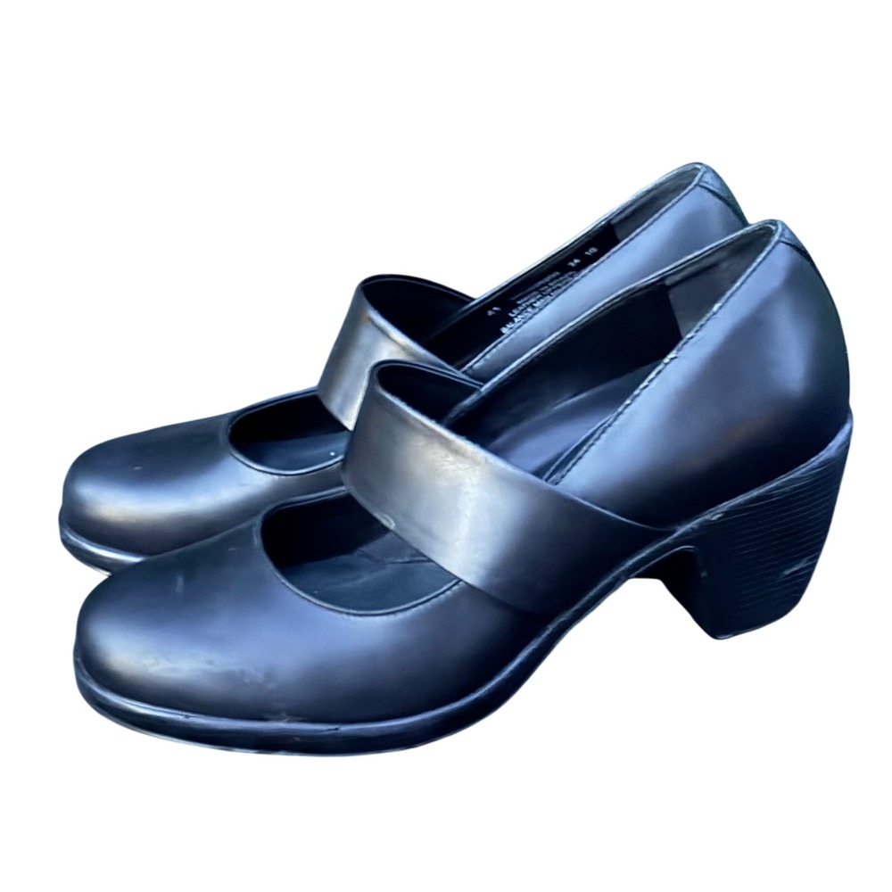 Dansko Mary Jane Pumps Womens 41 10.5 Black Leather Block Heel Comfort